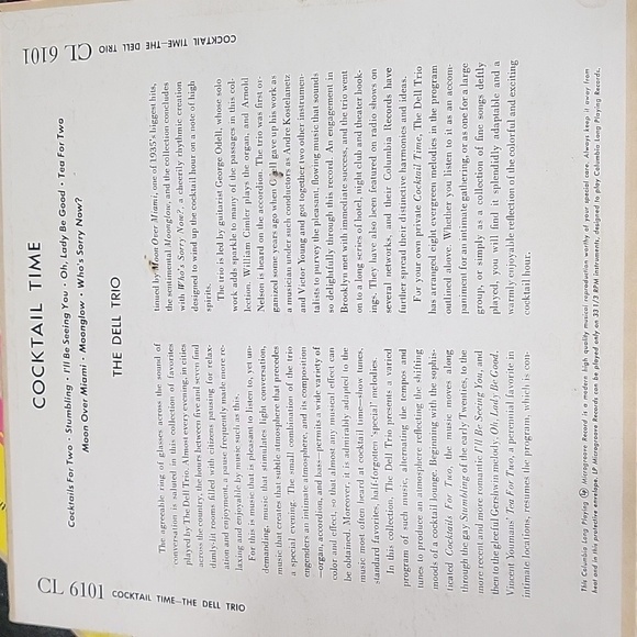 Record Cocktail Time The Dell Trio - Picture 7 of 7